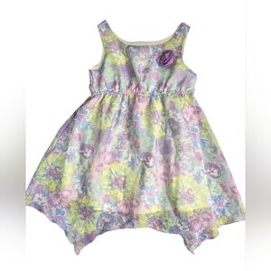 George Pastel Floral Handkerchief Hem Dress - Lavender, Yellow & Mint